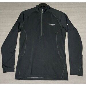 Columbia Titanium Men's Sz M 1/2 Zip Pullover Shirt Omni Dry Black Antimicrobial